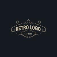 modèle de logo vintage rétro. élément de design vectoriel, enseigne commerciale, logo, identité, étiquette, badge et objet. vecteur