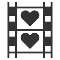 icône d'amour de film illustration vectorielle solide vecteur