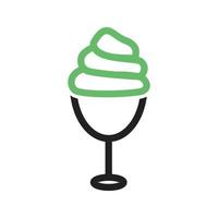 icône verte et noire de ligne de crème glacée vecteur