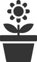 icône de pot de fleur illustration vectorielle solide vecteur