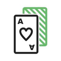 ligne de cartes à jouer icône verte et noire vecteur