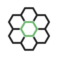 icône verte et noire de la ligne de structure organisationnelle vecteur
