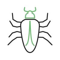 icône verte et noire de la ligne bug ii vecteur
