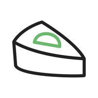 icône verte et noire de ligne de tarte aux pommes vecteur
