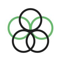 icône verte et noire de la ligne de partenariat vecteur
