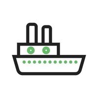 ligne de bateau à vapeur icône verte et noire vecteur