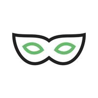 ligne de masque pour les yeux icône verte et noire vecteur