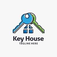 création de logo de maison clé vecteur