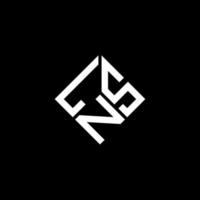 création de logo de lettre lns sur fond noir. Concept de logo de lettre initiales créatives lns. conception de lettre lns. vecteur