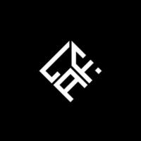création de logo de lettre laf sur fond noir. concept de logo de lettre initiales créatives laf. conception de lettre laf. vecteur