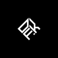 création de logo de lettre ofk sur fond noir. concept de logo de lettre initiales créatives ofk. conception de lettre ofk. vecteur