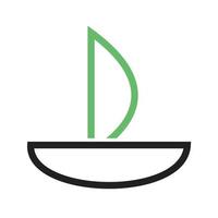 petite ligne de yacht icône verte et noire vecteur