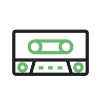 ligne de cassette icône verte et noire vecteur