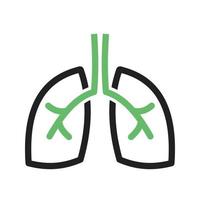 icône verte et noire de la ligne des poumons vecteur