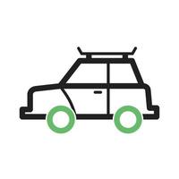 icône de ligne de voiture verte et noire vecteur