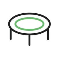 ligne de trampoline icône verte et noire vecteur