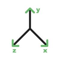graphique ii ligne icône verte et noire vecteur