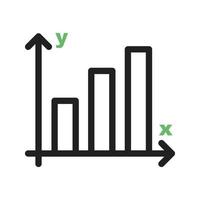 ligne de statistiques icône verte et noire vecteur