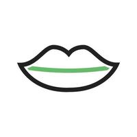 ligne de lèvres icône verte et noire vecteur