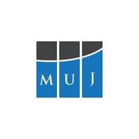 création de logo de lettre muj sur fond blanc. concept de logo de lettre initiales créatives muj. conception de lettre muj. vecteur
