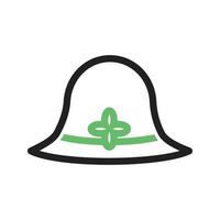 chapeau vi ligne icône verte et noire vecteur