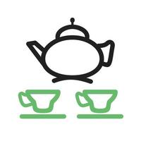 icône verte et noire de la ligne de thé arabe vecteur