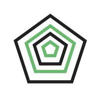 icône verte et noire de la ligne du pentagone vecteur