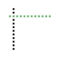 lignes de grille ligne icône verte et noire vecteur