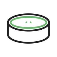 ligne de nourriture en conserve icône verte et noire vecteur