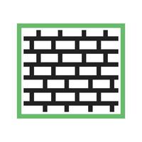 mur de briques je ligne icône verte et noire vecteur