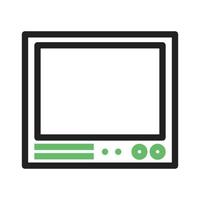 icône verte et noire de ligne de télévision vecteur