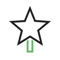 icône verte et noire de la ligne étoile de noël vecteur