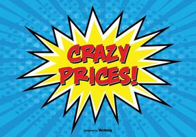 Comic Style Promotionnel '' Crazy Prices '' Illustration