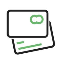 ligne de carte de crédit icône verte et noire vecteur