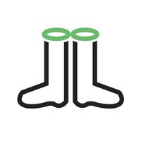 ligne de bottes longues icône verte et noire vecteur