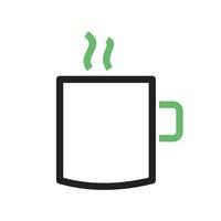 tasse de thé ligne icône verte et noire vecteur