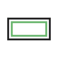 rectangle ligne verte et noire icône vecteur