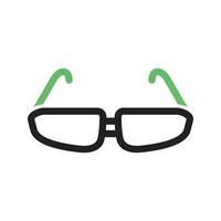 ligne de lunettes icône verte et noire vecteur