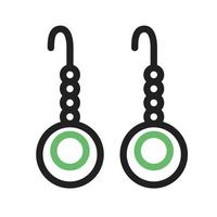 boucles d'oreilles ligne icône verte et noire vecteur