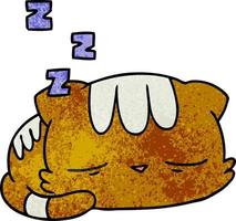 dessin animé texturé de chat kawaii mignon vecteur