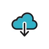 icône de téléchargement de téléchargement dans le cloud eps 10 vecteur