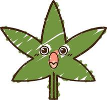 dessin à la craie de feuilles de cannabis vecteur
