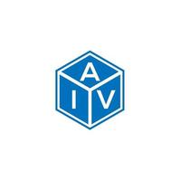 création de logo de lettre aiv sur fond noir. concept de logo de lettre initiales créatives aiv. conception de lettre aiv. vecteur