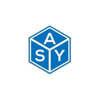 création de logo de lettre asy sur fond noir. concept de logo de lettre initiales créatives asy. conception de lettre asy. vecteur