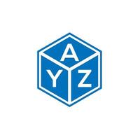 création de logo de lettre ayz sur fond noir. concept de logo de lettre initiales créatives ayz. conception de lettre ayz. vecteur