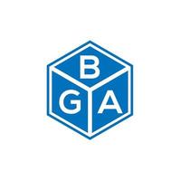 création de logo de lettre bga sur fond noir. concept de logo de lettre initiales créatives bga. conception de lettre bga. vecteur