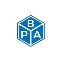 création de logo de lettre bpa sur fond noir. concept de logo de lettre initiales créatives bpa. conception de lettre bpa. vecteur