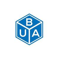 création de logo de lettre bua sur fond noir. concept de logo de lettre initiales créatives bua. conception de lettre bua. vecteur