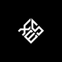 création de logo de lettre xes sur fond noir. concept de logo de lettre initiales créatives xes. conception de lettre xes. vecteur