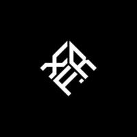 création de logo de lettre mobilexfr sur fond noir. concept de logo de lettre initiales créatives xfr. conception de lettre xfr. vecteur